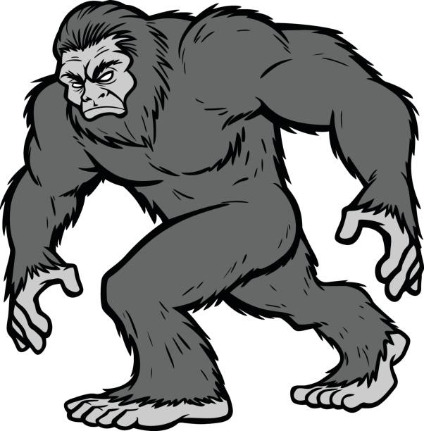 ilustraciones, imágenes clip art, dibujos animados e iconos de stock de ilustración de mascota de bigfoot - yeti