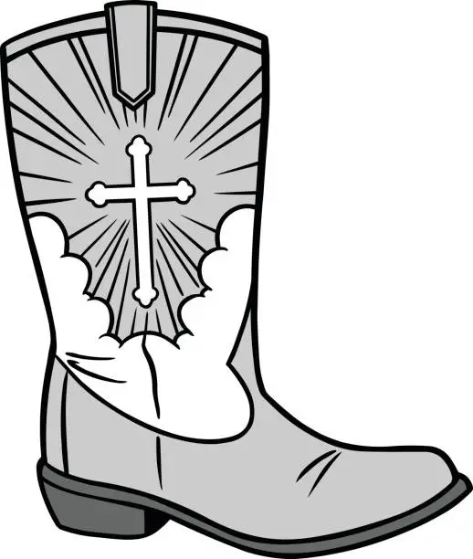Vector illustration of Cowboy Church Icon Illustration