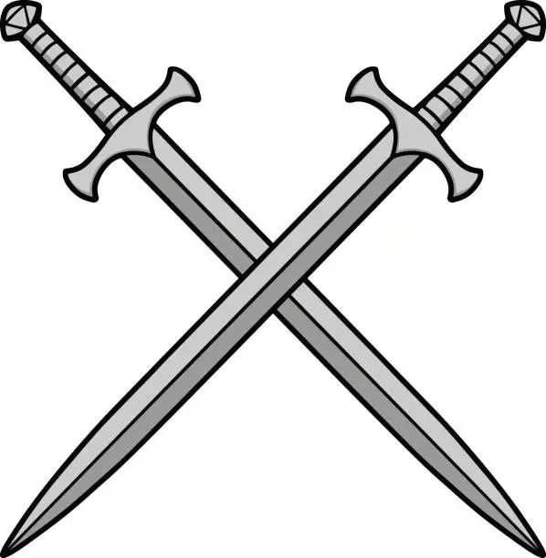 Vector illustration of Crossed Swords Illustration