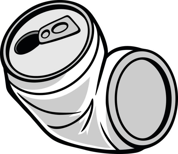 ilustrações, clipart, desenhos animados e ícones de esmagado pode ilustração - crushed can soda drink can