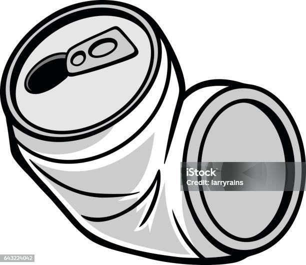 Crushed Can Illustration Stock Illustration - Download Image Now - Can, Beer - Alcohol, Crushed