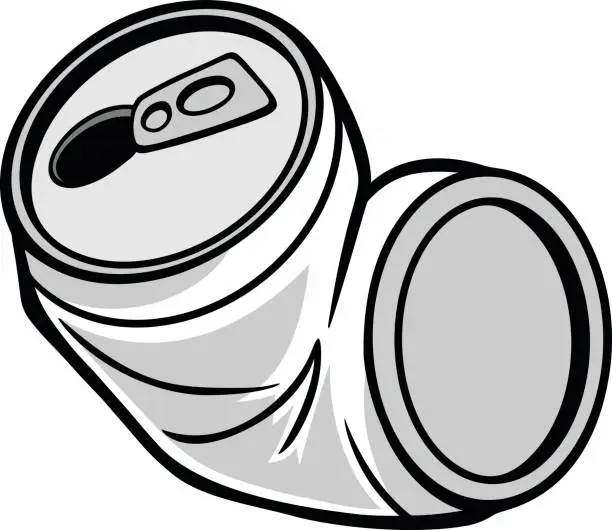 Vector illustration of Crushed Can Illustration