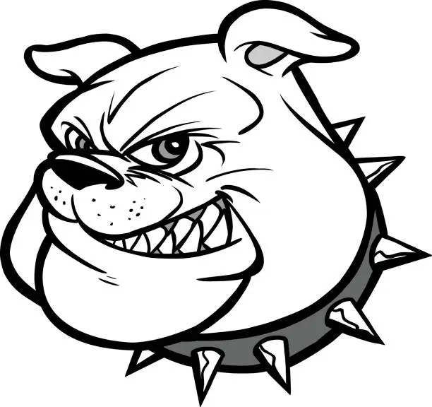 Vector illustration of Bulldog Mascot Head Illustration