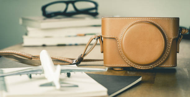 istock Travel Blogger accessories and equipment 643224242