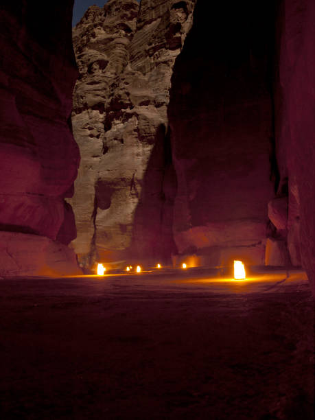 istock Al-Khazneh at the night, Petra 643224968
