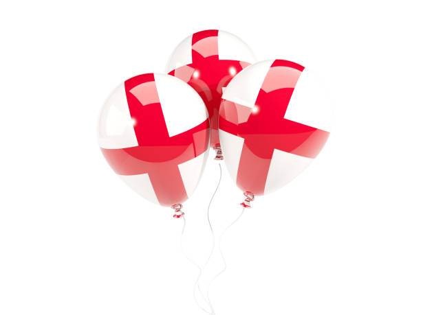 istock Three balloons with flag of england 643225106