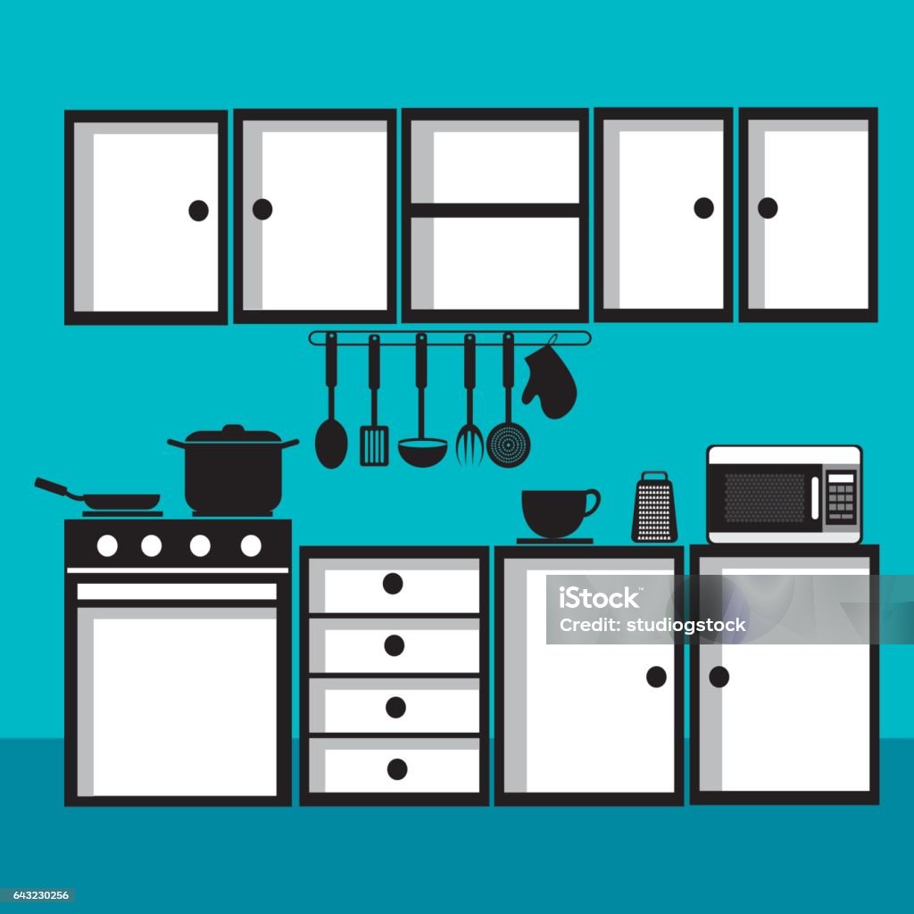 Hel's Kitchen Vector Kitchen Design Vector Illustration Stock Illustration - Download Image ...