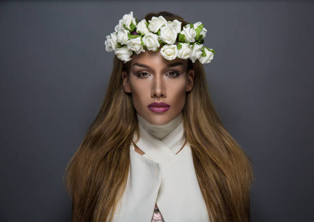 Flower Crown Woman during sunset floral crown photos stock pictures, royalty-free photos & images