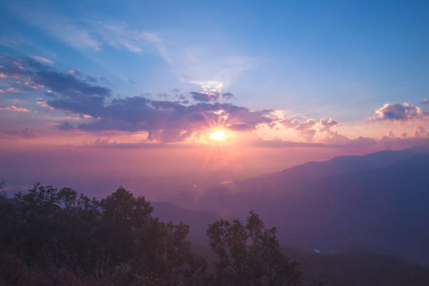 istock Beautiful morning sunrise over the mountains. 643241668