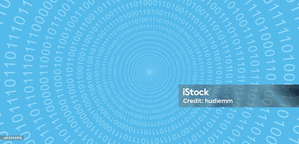 Vector Binary Code Blue Background Stock Illustration - Download Image ...