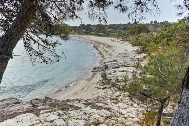 istock Panoramic view of beach in Thassos island,  Greece 643242436