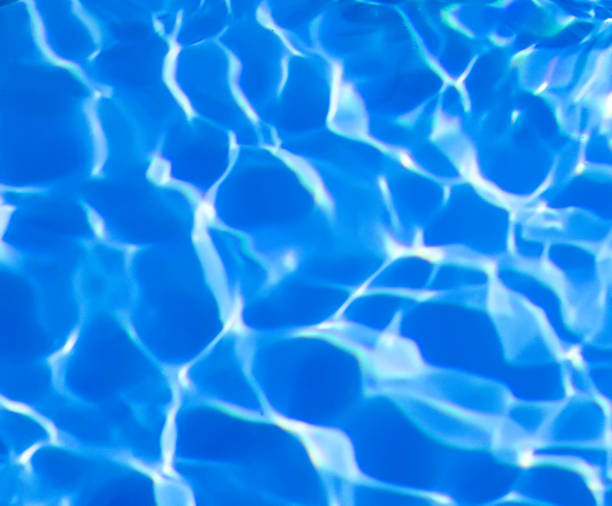 istock Blurry light blue wave  water in swimming pool 643244772