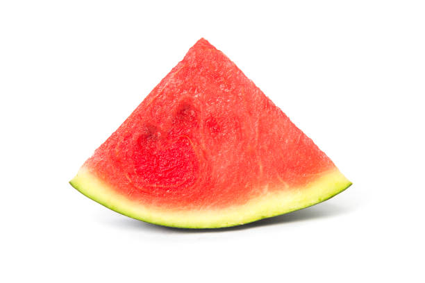 istock Sliced ripe watermelon isolated on white background 643247994