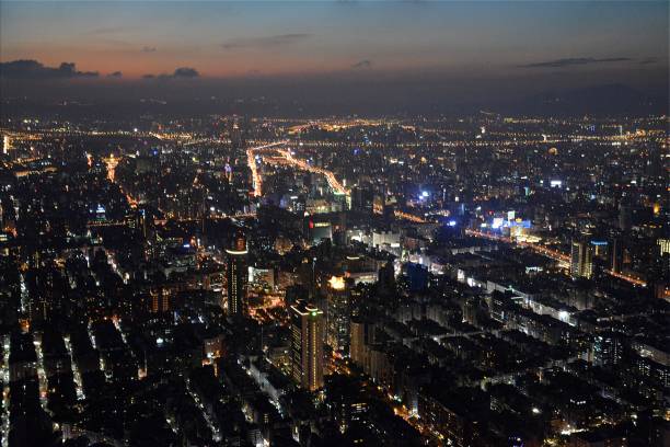 istock Taipei cityscape by night, Taiwan 643251446