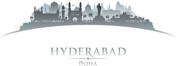 illustrazioni stock, clip art, cartoni animati e icone di tendenza di hyderabad india skyline della città silhouette - hyderabad