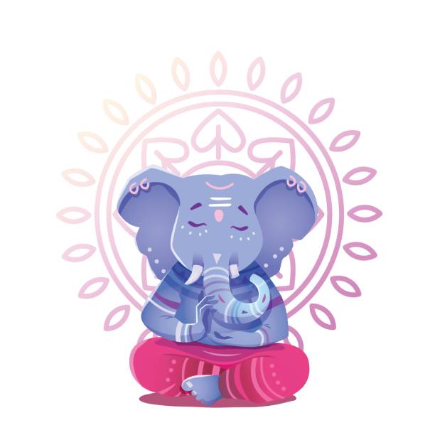 Illustration of Ganesh Indian god of wisdom and prosperity. Illustration of Ganesh Indian god of wisdom and prosperity. Ganesh character can be used to print. ganesha stock illustrations
