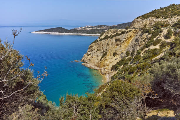 istock Amazing small beach with blue waters in Thassos island, Greece 643262664