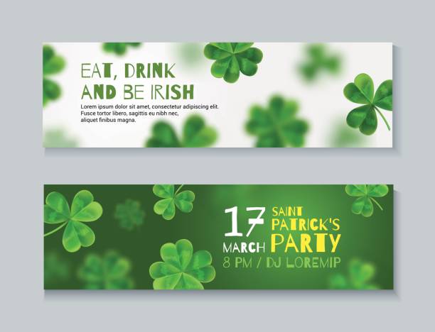 Collection of banners for St. Patrick's Day. vector art illustration