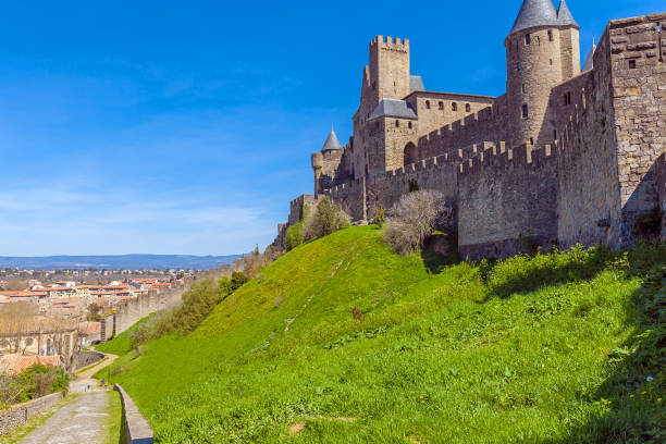 istock Towers of Medieval Castle, Carcassonne 643272130