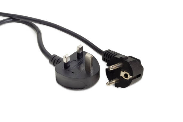 istock Two AC power plugs of two different standards 643281584