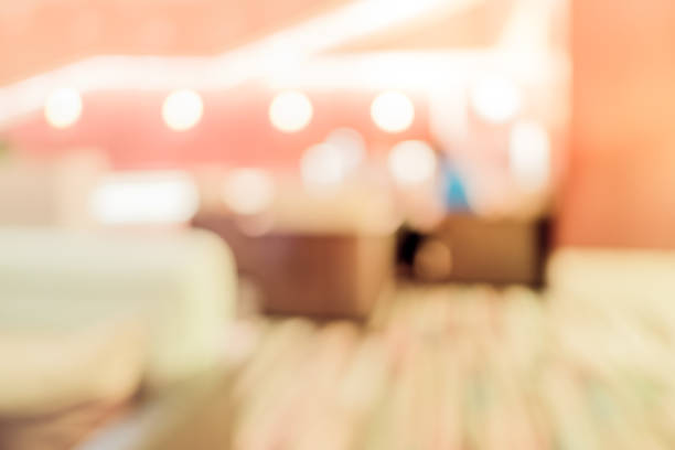istock Blur background,office reception zone at corridor in modern building with bokeh light 643286460