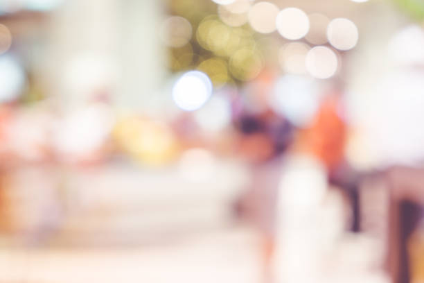istock Blurred background, Customer shopping at supermarket store with bokeh light 643286502