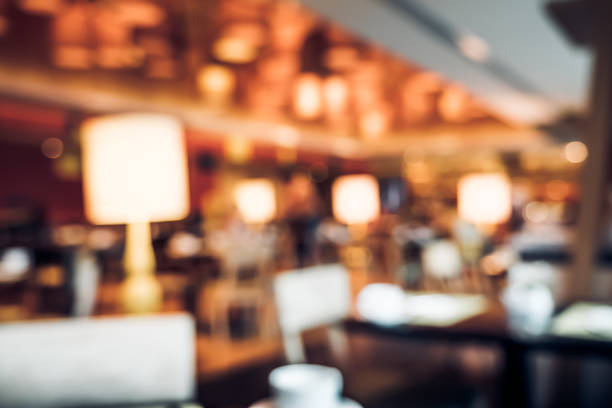 istock Blurred background ,Customer at restaurant blur background with bokeh 643286540