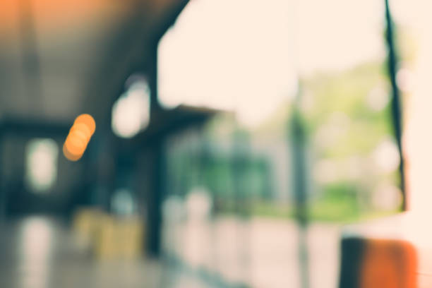 istock Blurred background coffee shop blur background with bokeh light 643286552