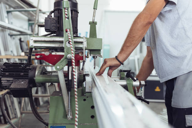 istock Factory interiors for manufacturing PVC windows and doors. 643294236