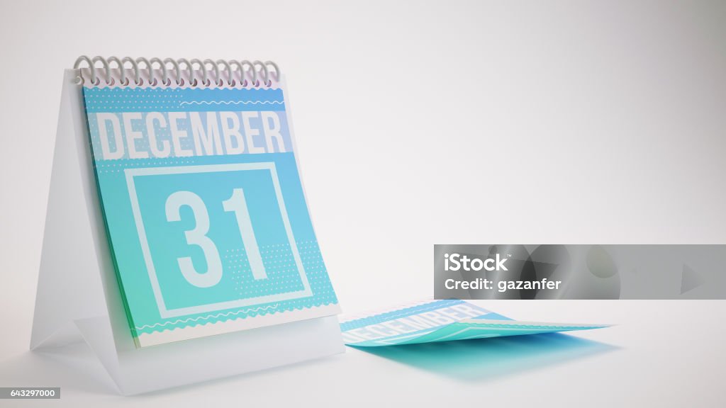 3d Rendering Trendy Colors Calendar On White Background December 31 3d Rendering Trendy Colors Calendar On White Background December 31
