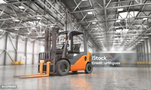 Concept Of Warehouse Stock Photo - Download Image Now - Forklift, Driving, Warehouse