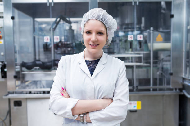 istock Water bottling factory interiors and machinery. 643304672