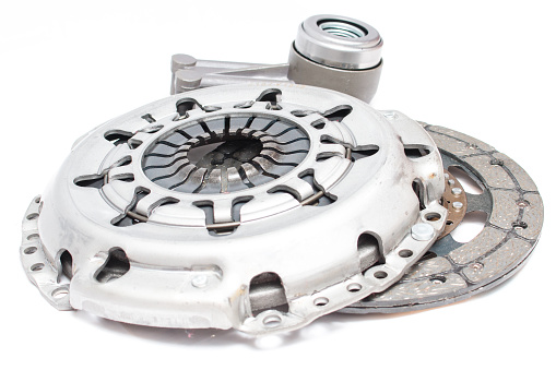 Brand new clutch kit on the white background