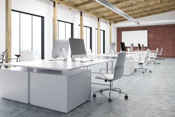 istock Corner of an office with a whiteboard 643335806