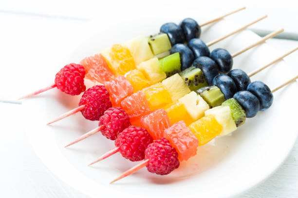 istock Fresh summer fruits on sticks 643336460
