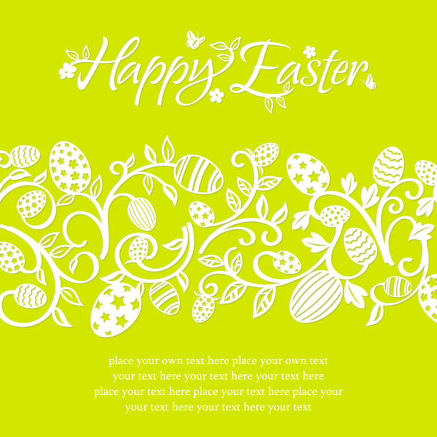 illustrazioni stock, clip art, cartoni animati e icone di tendenza di incredibile arte del taglio della carta delle uova di pasqua - floral pattern butterfly easter easter egg