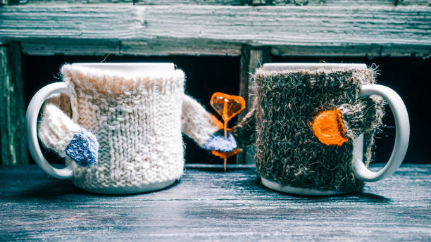 istock Couple of mugs in sweaters 643350516