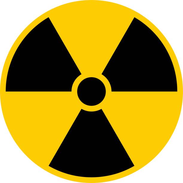 Ionizing Radiation Symbol Attention Danger Warning Sign Use it in all your designs. Ionizing ionising radiation symbol attention danger warning sign. Quick and easy recolorable shape. Vector illustration a graphic element nuclear weapon stock illustrations