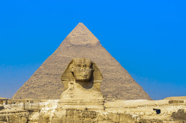 istock Sphinx and pyramids at Giza, Cairo 643357432
