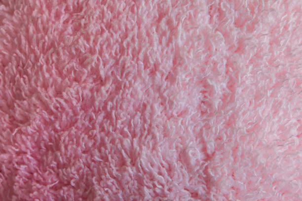 istock Texture of pink color fur fabric 643360612