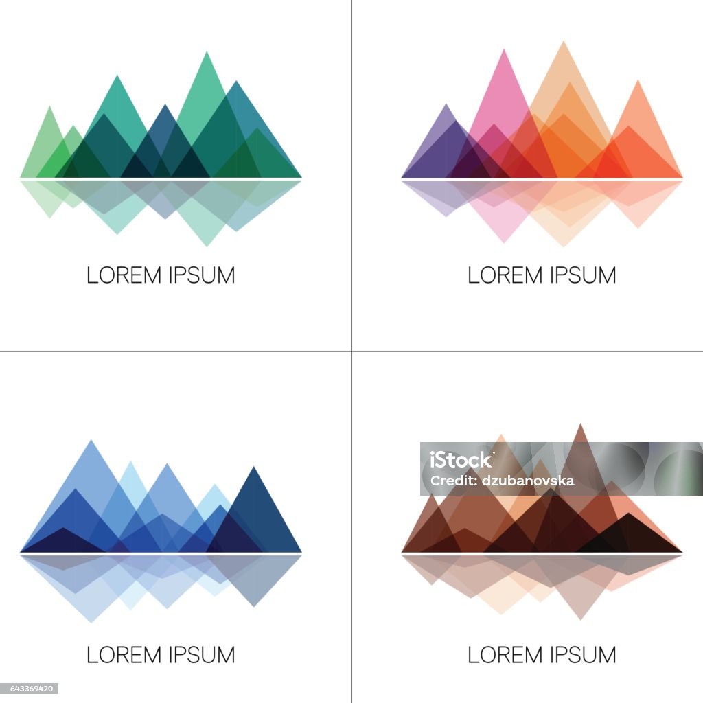 Abstrakte Berge im geometrischen Stil - Lizenzfrei Berg Vektorgrafik