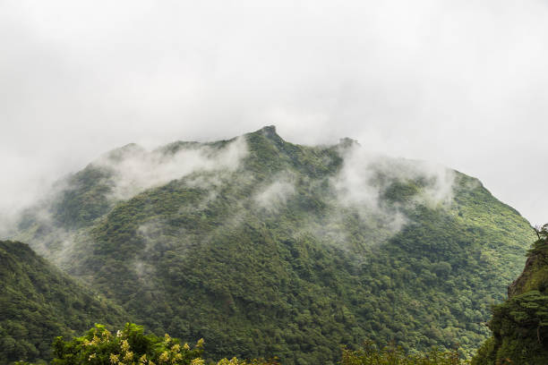 low cloud cover Mount Unzen in Kumamoto, Kyushu