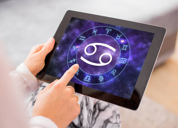 Cancer zodiac sign Cancer zodiac sign on tablet cancer astrology sign photos stock pictures, royalty-free photos & images