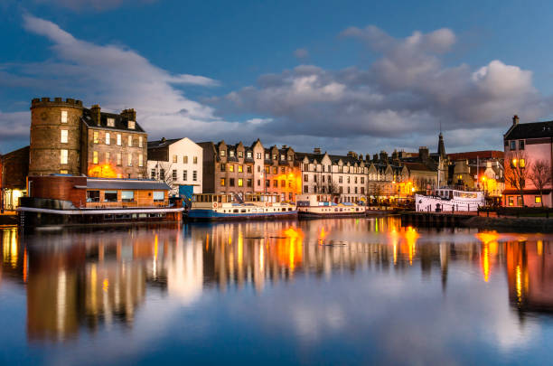 istock Old Leith Harbour at Dusk. Edinburgh, Scotland 643383620