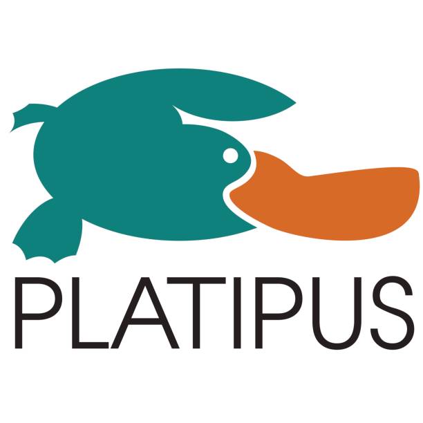 Platypus sign animal vector Platypus sign animal vector duck billed platypus stock illustrations