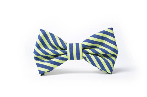 istock Blue and green striped bow tie 643406160
