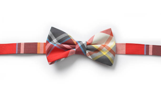 istock Plaid bow tie with happy colors 643406192