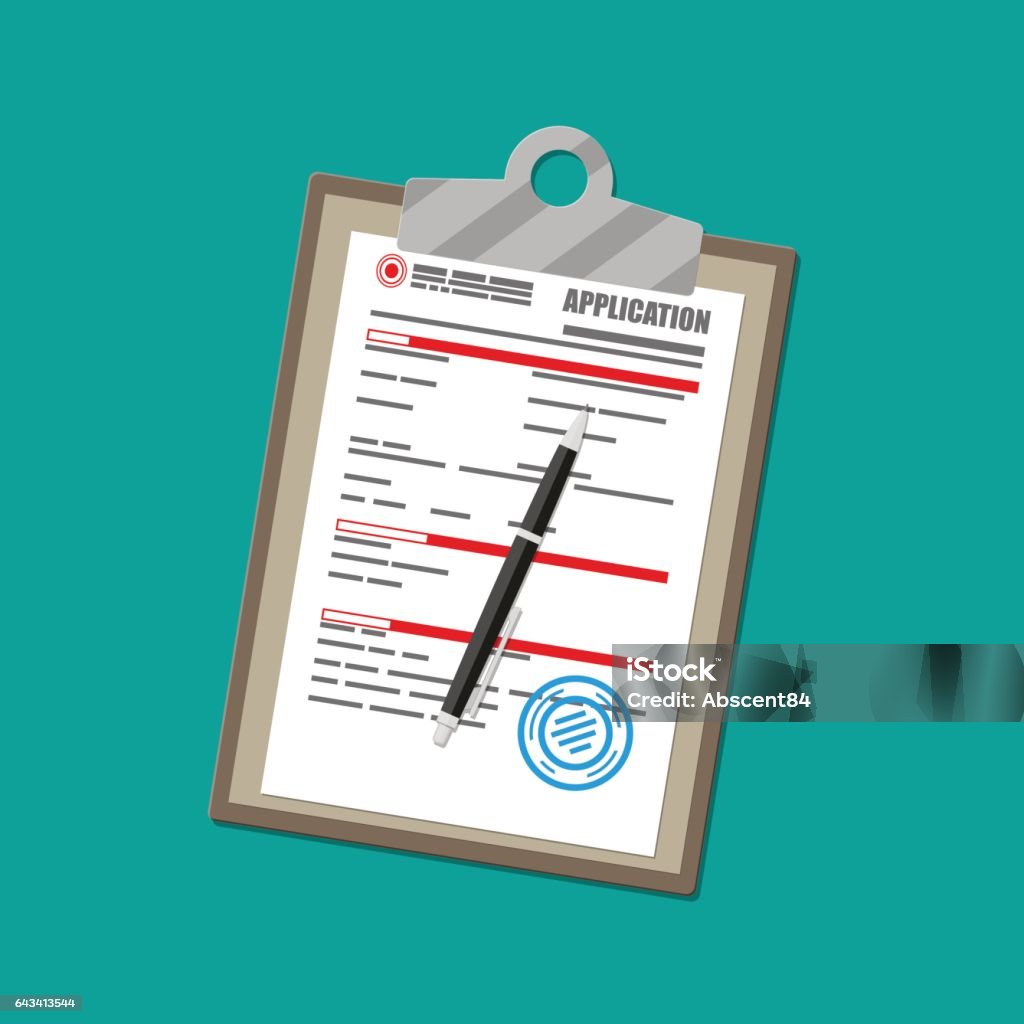 Empty Application Form Image Application Form Paper Blank With Seal Stock Illustration - Download ...