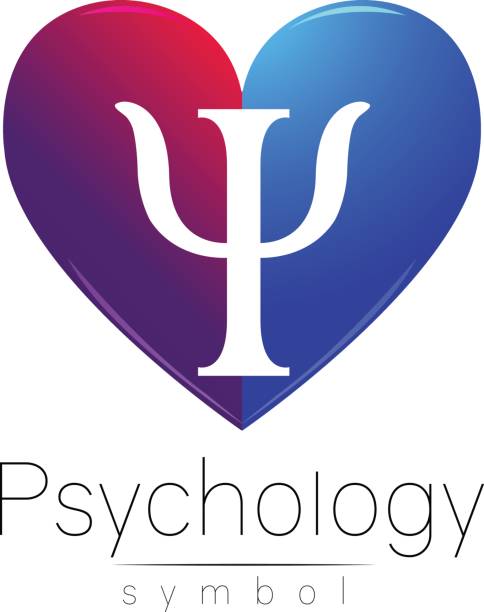 Modern heart sign of Psychology. Letter Psi. . Creative style. in vector. Design concept. Violet blue color isolated on white background. Symbol for web, print, card. Modern heart sign of Psychology. Letter Psi. . Creative style. in vector. Design concept. Violet blue color isolated on white background. Symbol for web, print, card psi stock illustrations