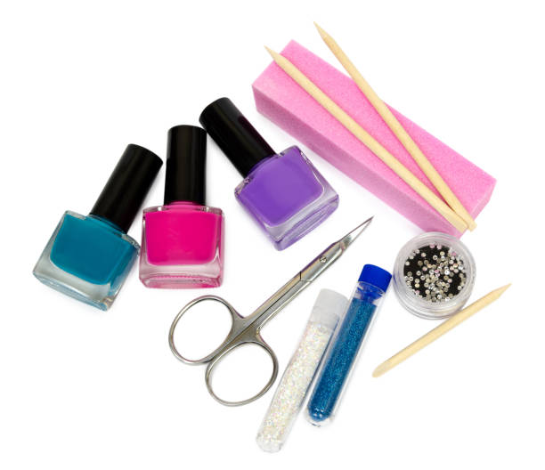 istock set for manicure and pedicure with optional accessories. Isolated 643424964